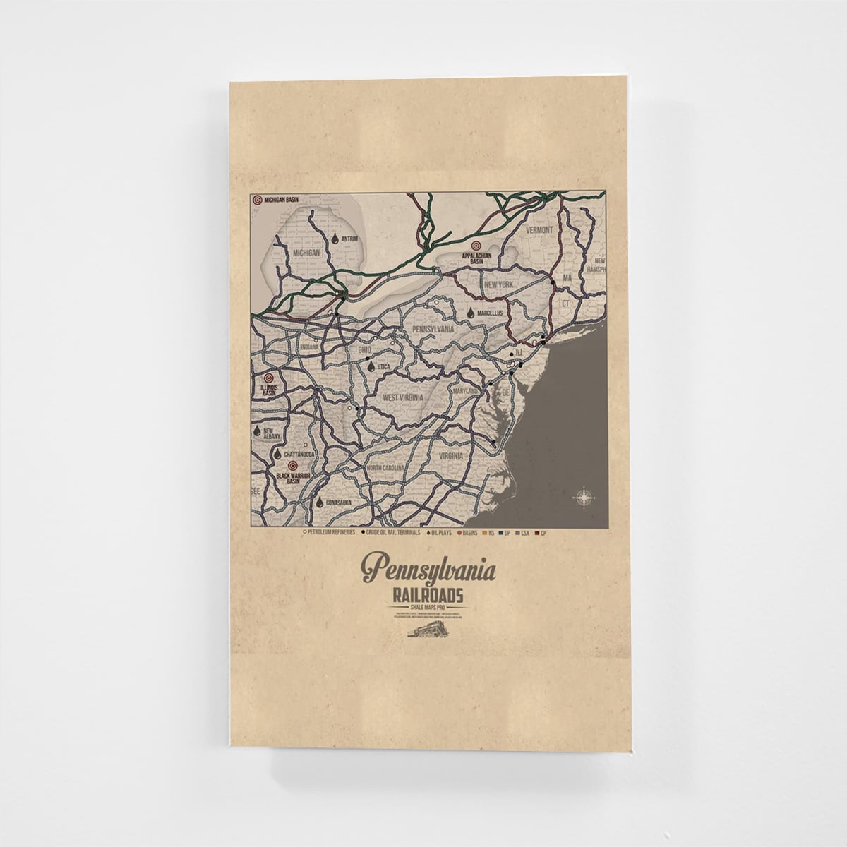 Pennsylvania Railroad Map & Oil Plays Map