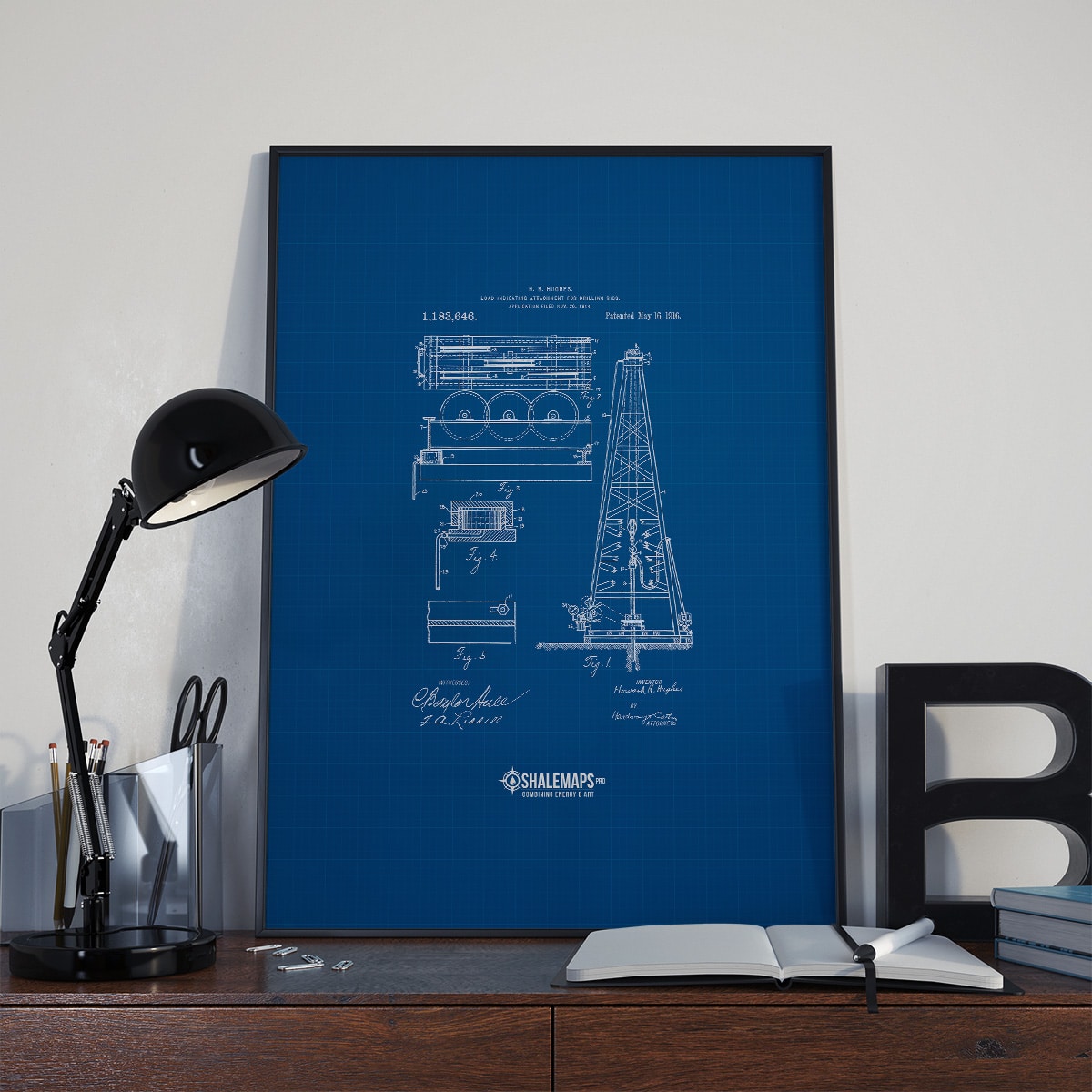 Vintage Drilling Rig Blue Print from 1916