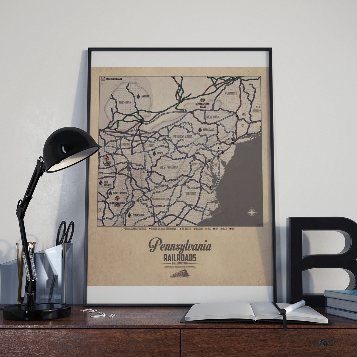 Pennsylvania Railroad Map & Oil Plays Map